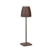 Nova Luce Colt - oplaadbare tafellamp - Ø 11 x 38 cm - 2W dimbare LED incl. - IP54 - corten