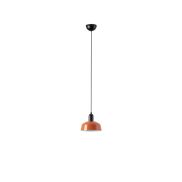Faro Tatawin S - hanglamp - Ø 18,4 x 208,1 cm - satijnzwart en glansroodachtigoranje