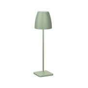 Nova Luce Colt - tafellamp met usb-poort - Ø 11 x 38 cm - 2W dimbare LED incl. - IP54 - olijfgroen