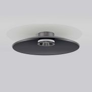 Nova Luce Esti - plafondlamp - Ø 50 x 10,6 cm - 33W dimbare LED incl. - geborsteld nikkel en rokerig glas