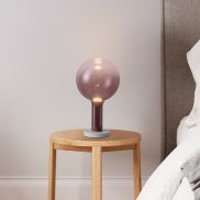 Nova Luce Nostos - tafellamp - Ø 20 x 35 cm - 3W dimbare LED incl. - bruin en goud