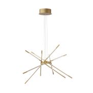 Nova Luce Raccio - hanglamp met afstandsbediening - Ø 85 x 120 cm - 56W dimbare LED incl. - goud messing