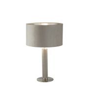Searchlight London - tafellamp - Ø 38 x 63 cm - zilver en taupe
