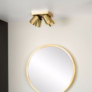 Lucide Nigel - opbouwspot - 20 x 20 x 11,5 cm - 4 x 5W dimbare LED incl. - dim to warm - goud
