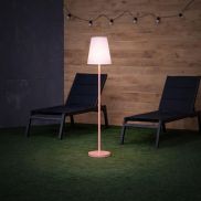New Garden Lola slim 120 - oplaadbare vloerlamp met zonnepaneel - RGB+W - Ø 26 x 119 cm - 4,6W dimbare LED incl. - IP65 - roségoud
