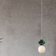 Nova Luce Clio - hanglamp - Ø 18 x 198 cm - jaspis en opaalglas