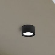 Nova Luce Focus - buiten plafondlamp - Ø 10 x 6,5 cm - IP54 - zwart
