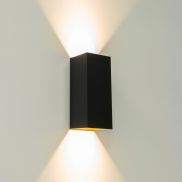 Artdelight Dante XL - wandverlichting - 9 x 10 x 24 cm - zwart en goud