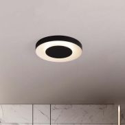 Nova Luce Pada - plafondlamp - Ø 40 x 5 cm - 25W dimbare LED incl. - zandzwart en wit