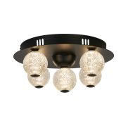 Searchlight Asteroid - plafondlamp - Ø 33 x 16 cm - 21W dimbare LED incl. - zwart
