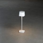 Konstsmide Capri Mini - buiten tafellamp - 7 x 7 x 25 cm - 2,2W dim to warm LED incl. - oplaadbaar - IP54 - wit