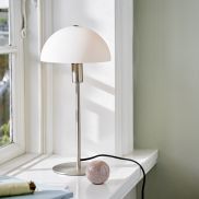 Nordlux Ellen 20 - tafellamp - Ø 20 x 40 cm - geborsteld staal en opaal