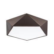 Nova Luce Darius - plafondverlichting - 40 x 40 x 10 cm - koffie bruin en mat wit