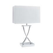 Searchlight Club - tafellamp - 31 x 20 x 48,5 cm - wit en chroom