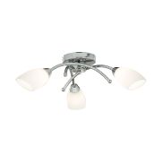 Searchlight Opera - plafondverlichting - Ø 50 x 15 cm - chroom en opaal