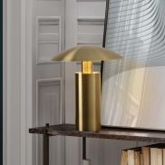 Nova Luce Karpos - tafellamp - Ø 20 x 22,5 cm - 5W LED incl. - messing goud