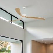Faro Kauai XXL - plafondventilator - Ø 233 cm - mat wit en den