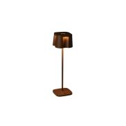 Konstsmide Nice - draadloze buiten tafellamp met laadstation - 10 x 10 x 36 cm - 2,2W dimbare LED incl. - IP54 - roestbruin