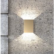 Nordlux Fold - buiten wandverlichting - 15 x 4,5 x 21 cm - 2 x 5W LED inc. - IP54 - messing