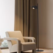 Nova Luce Kedros - vloerlamp - Ø 30 x 131 cm - 9W dimbare LED incl. - zwart