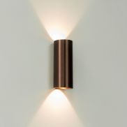Artdelight Brody2 - wandverlichting - 7,2 x 7,2 x 18 cm - 2 x 4W dimbare LED incl. - IP54 - brons geborsteld