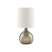 Searchlight Touch - tafellamp - 29 cm - 3 stappen dimbaar - wit en antiek messing