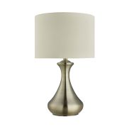 Searchlight Touch - tafellamp - Ø 24 x 40 cm - 3 stappen dimbaar - antiek messing en crème