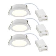 Nordlux Olea 3-Kit - inbouwspot - Ø 85 mm, Ø 68 mm inbouwmaat - 4,4W LED incl. - IP65 - wit