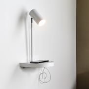 Nordlux Cody - wandlamp met schakelaar en USB-poort - 20 x 20 x 42,9 cm - wit