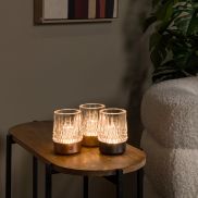 Lucide Lili - set van 3 oplaadbare tafellampen - Ø 8 x 10,3 cm - 3W dimbare LED incl. - koper