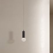 Nova Luce Chronos - hanglamp - Ø 13 x 300 cm - 11W dimbare LED incl. - zwart