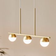 Nordlux Contina - hanglamp - 90 x 10 x 241,3 cm - messing en opaal wit