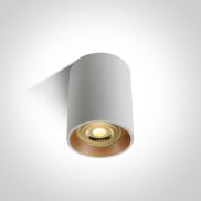 ONE Light Dark Light Cylinders - plafondverlichting - Ø 7 x 10 cm - wit en messing
