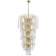 Searchlight Waterfall - luster - Ø 58 x 264 cm - goud en transparant