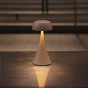 Nova Luce Ycro - oplaadbare tafellamp buiten - Ø 8 x 17,5 cm - 2W dimbare LED incl. - IP54 - crème