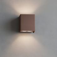 Nova Luce Elio - buiten wandverlichting - 11,4 x 13 x 6,2 cm -  12W LED incl. - IP65 - corten