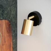 Nordlux Explore - wandlamp met schakelaar -  Ø 8 x 14,5 cm - goud met zwart