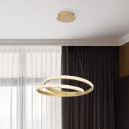 Nova Luce Grania - hanglamp - Ø 55 x 120 cm - 25W dimbare LED incl. - mat goud