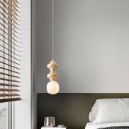 Nova Luce Clio - hanglamp - Ø 18 x 215 cm - geel, wit en opaalglas