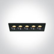 ONE Light Mirror Dark Light Range - inbouwspot - 147 x 45 mm, 140 x 36 mm inbouwmaat - 12W LED incl. - zwart