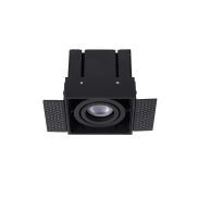 Lucide Trimless - inbouwspots - 97 x 97 mm, 97 x 97 mm inbouwmaat - zwart