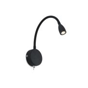 Faro Loke - wandverlichting met schakelaar - 3 x 32 cm - 3W LED incl. - mat zwart