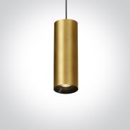 ONE Light Cylinder - hanglamp - Ø 7,5 x 224 cm - geborsteld messing