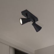Nova Luce Dublin - opbouwspot 2L - 24,5 x 5,5 x 15 cm - zand zwart