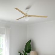 Faro Klim L - plafondventilator met licht - Ø 150 cm - mat wit en den