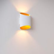 Lucide Diletta - wandverlichting - 16 x 8 x 18 cm - wit/goud