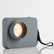 Nova Luce Kedros - oplaadbare tafellamp -  14 x 11 x 5 cm - 3W dimbare LED incl. - blauwgrijs
