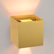 Lucide Xio -  wandverlichting met verstelbare stralingshoek - 9,7 x 9,7 x 9,7 cm - 4W dimbare LED incl. - mat goud