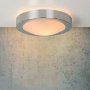 Lucide Fresh - plafondverlichting - Ø 27 x 9 cm - IP44 - geborsteld aluminium