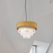 Nova Luce Magnolia - hanglamp - Ø 50 x 120 cm - goud